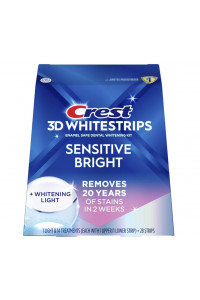 Crest 3D Whitestrips SENSITIVE BRIGHT + Whitening Light fogfehérítő matrica Crest 3D Whitestrips SENSITIVE BRIGHT + Whitening Light fogfehérítő matrica